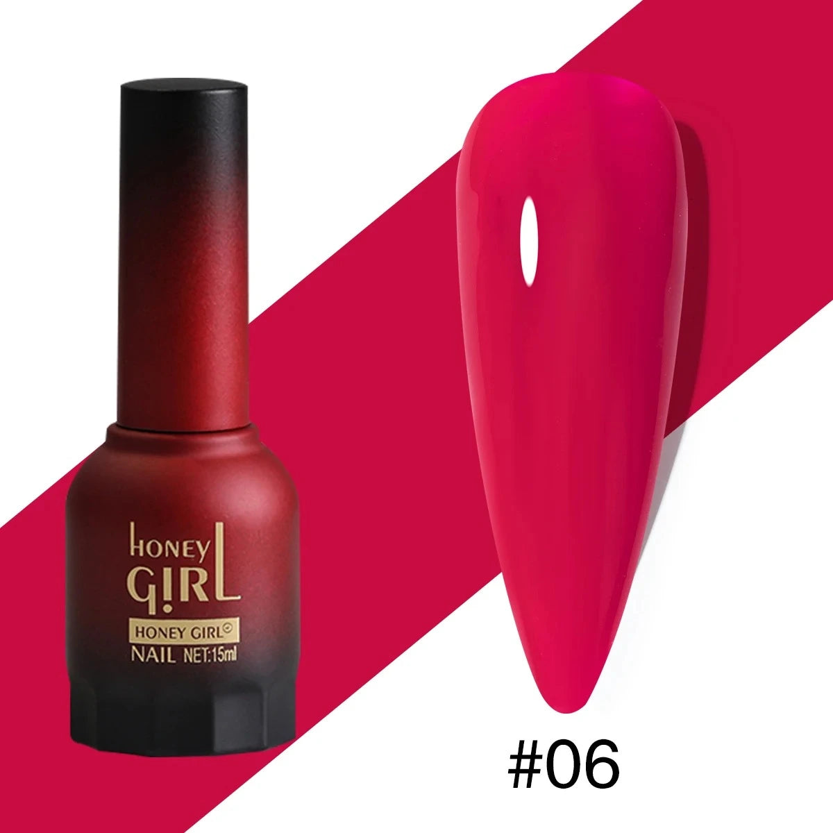 Honey Girl - «Hot Valentines Brennende Kjærlighet» - 24 Rød Farger Komplett Sett - Shellac/Gelelakk