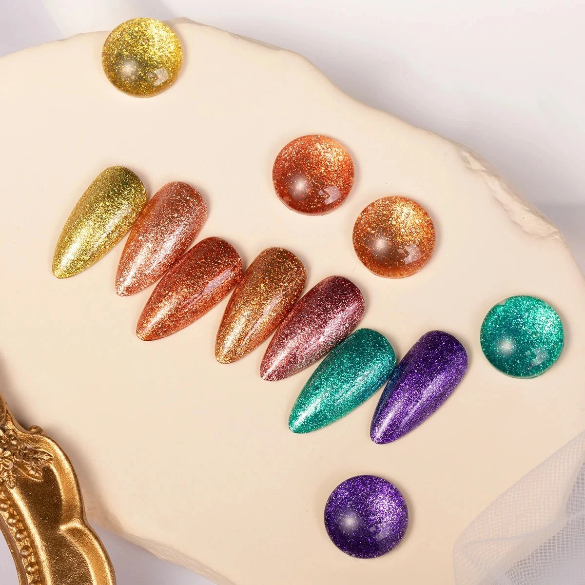Honey Girl Platinum Shine Sett - 48 Glitter Farger - Shellac/Gelelakk