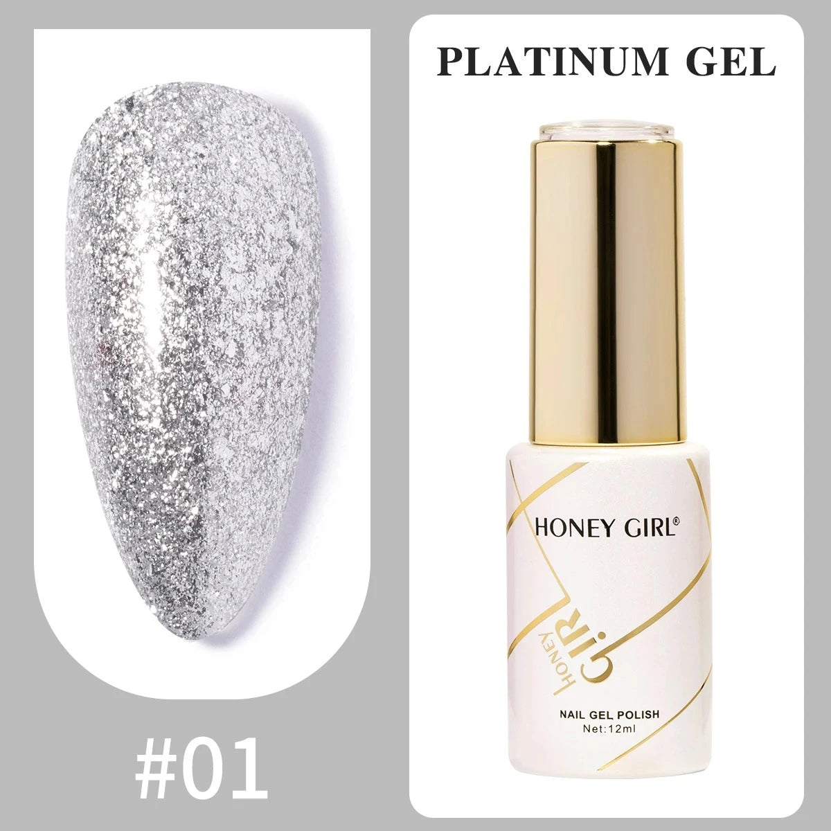 Honey Girl Platinum Shine Sett - 48 Glitter Farger - Shellac/Gelelakk