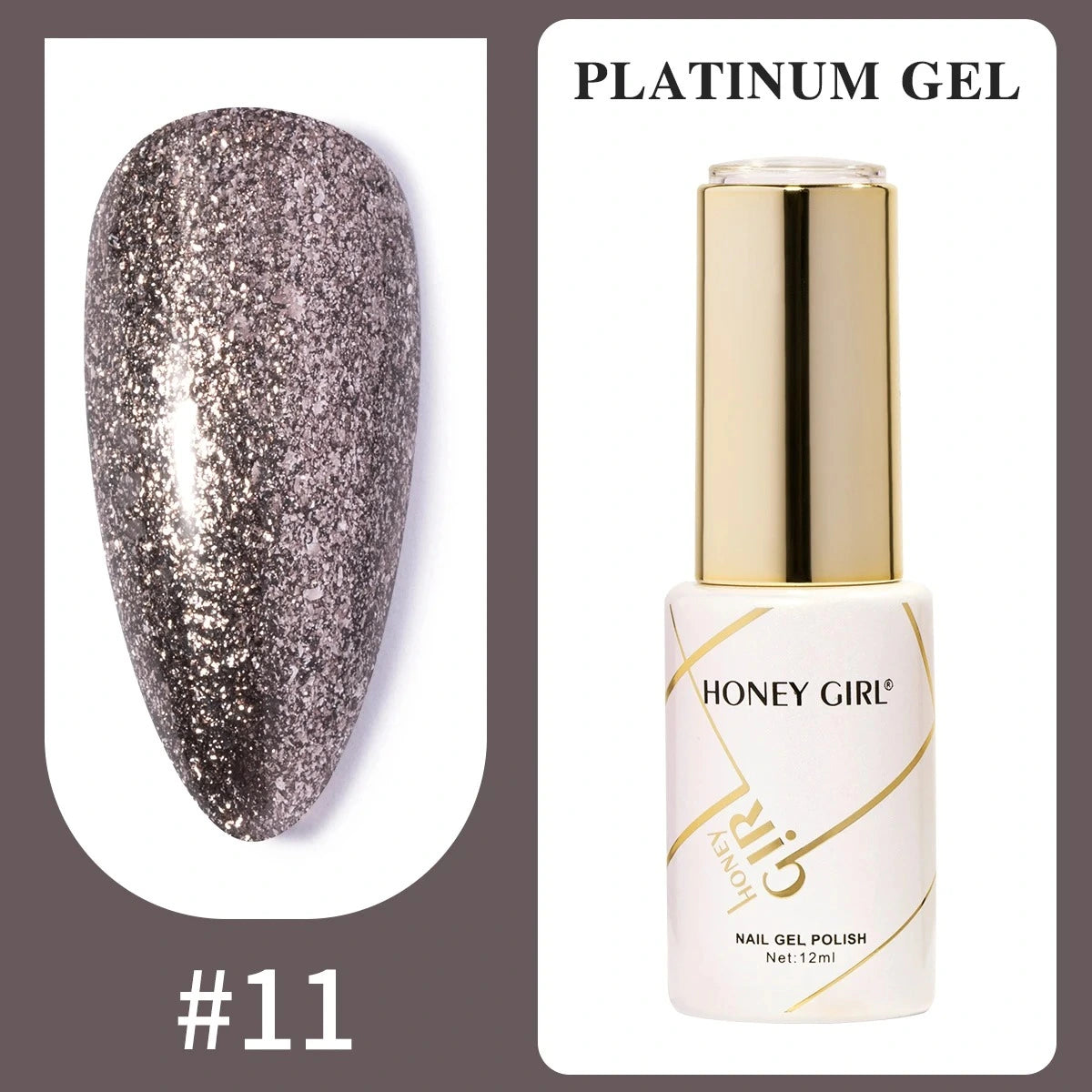 Honey Girl Platinum Shine Sett - 48 Glitter Farger - Shellac/Gelelakk