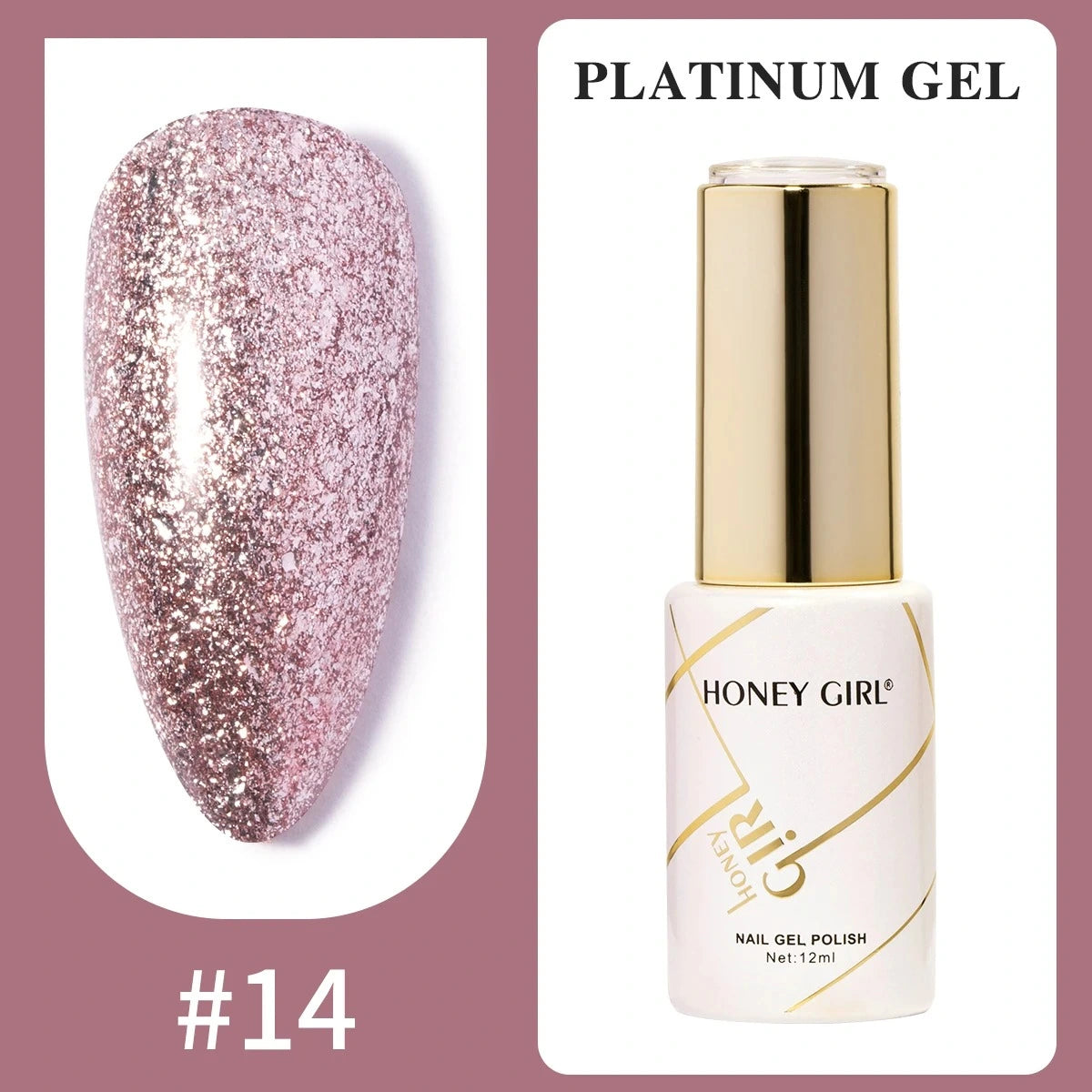 Honey Girl Platinum Shine Sett - 48 Glitter Farger - Shellac/Gelelakk