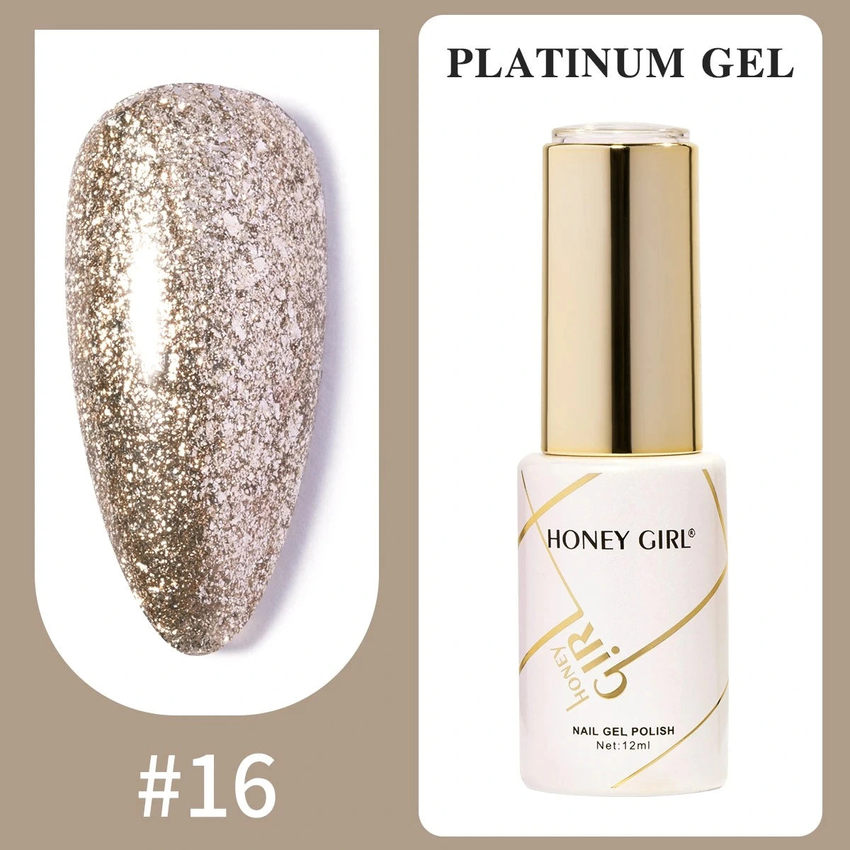 Honey Girl Platinum Shine Sett - 48 Glitter Farger - Shellac/Gelelakk