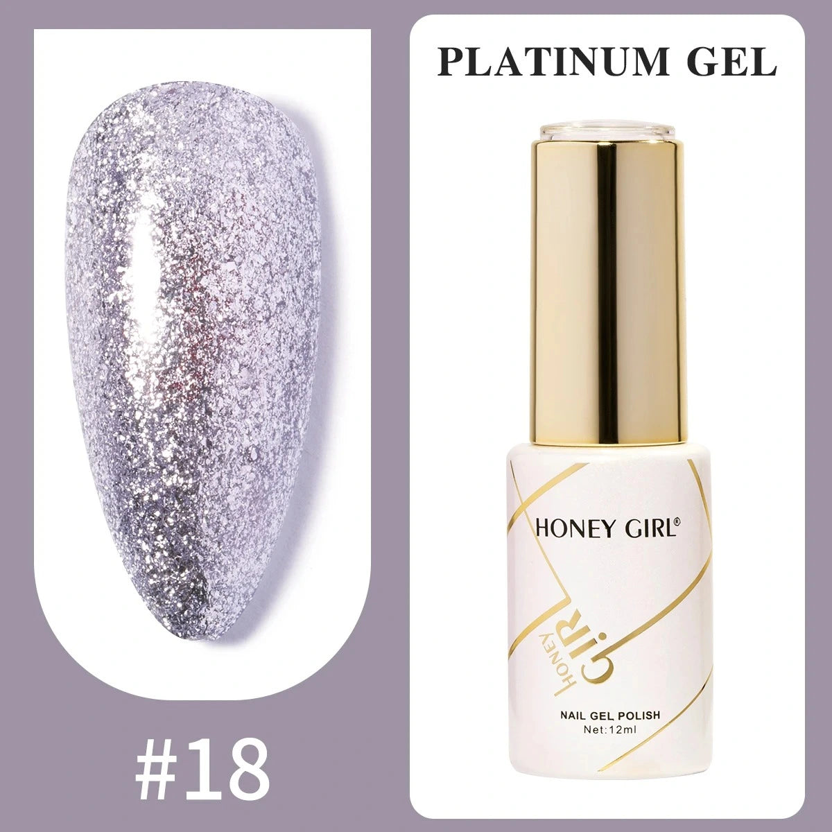 Honey Girl Platinum Shine Sett - 48 Glitter Farger - Shellac/Gelelakk
