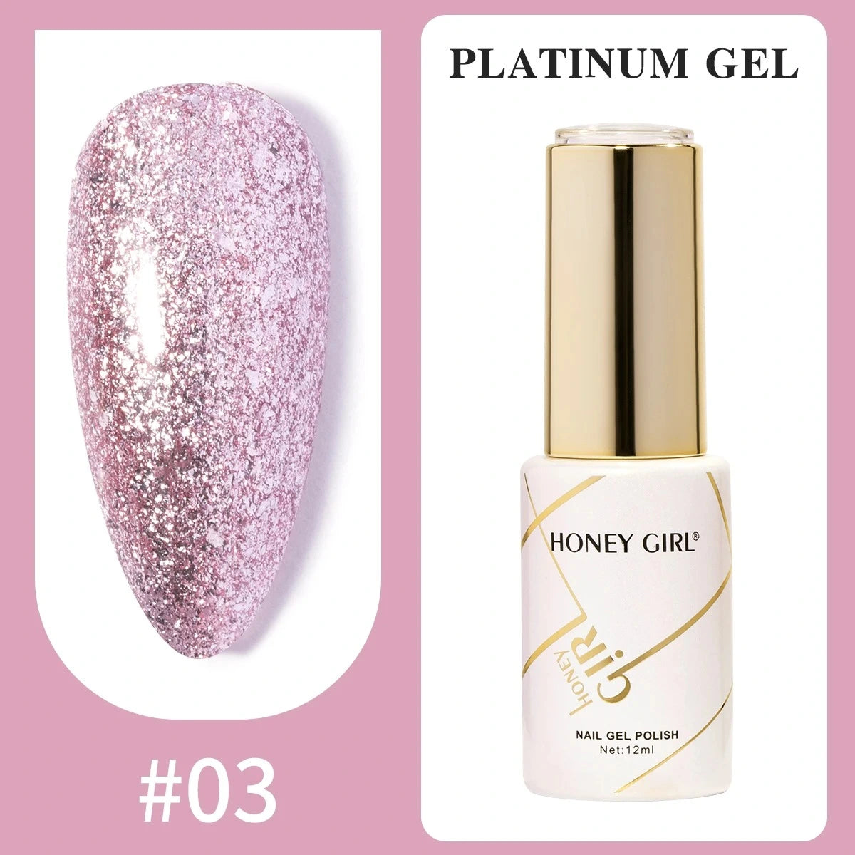 Honey Girl Platinum Shine Sett - 48 Glitter Farger - Shellac/Gelelakk