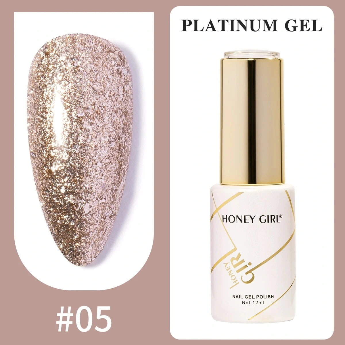 Honey Girl Platinum Shine Sett - 48 Glitter Farger - Shellac/Gelelakk