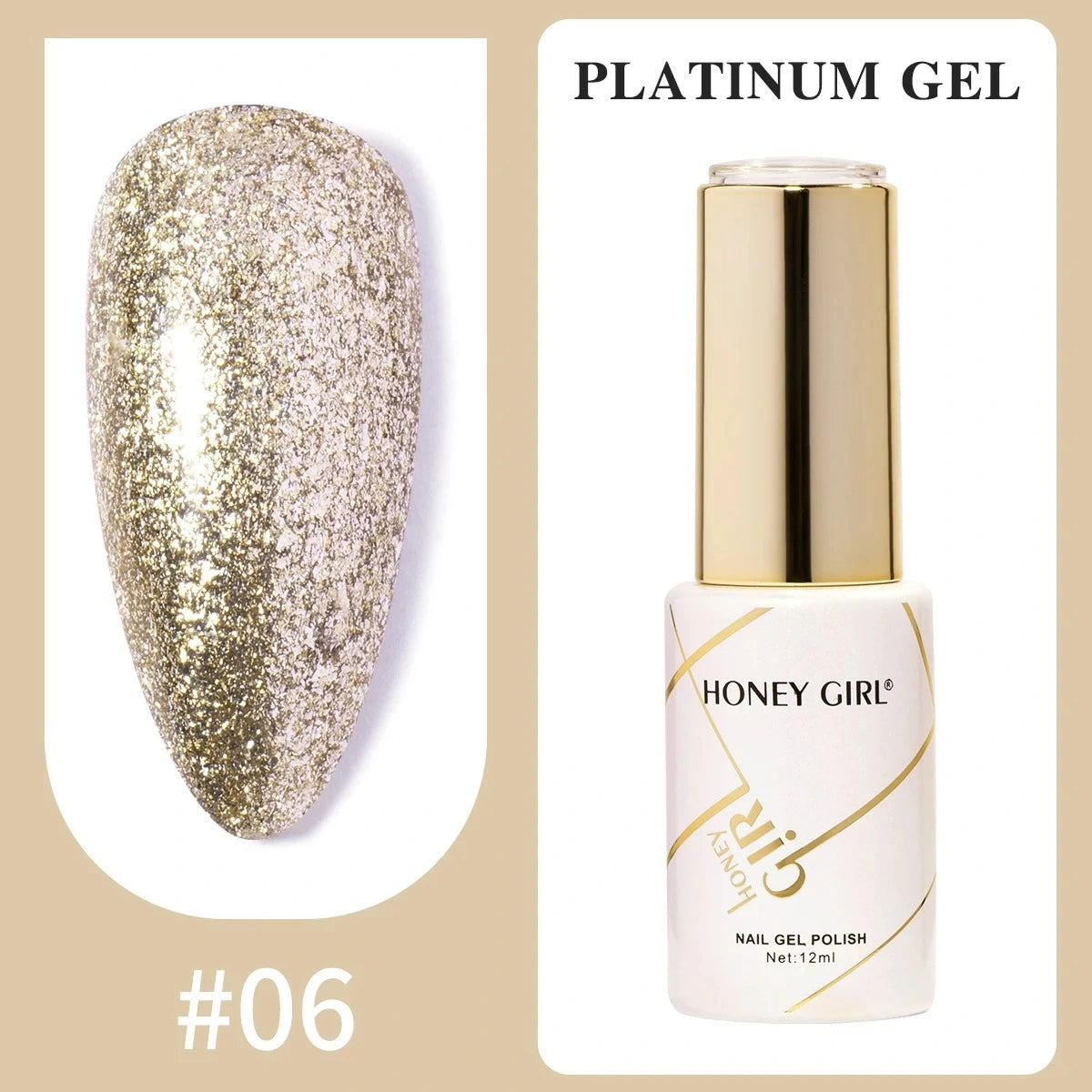 Honey Girl Platinum Shine Sett - 48 Glitter Farger - Shellac/Gelelakk