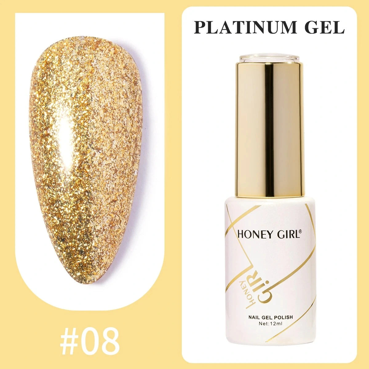 Honey Girl Platinum Shine Sett - 48 Glitter Farger - Shellac/Gelelakk