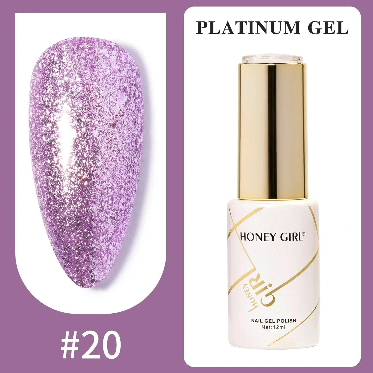 Honey Girl Platinum Shine Sett - 48 Glitter Farger - Shellac/Gelelakk