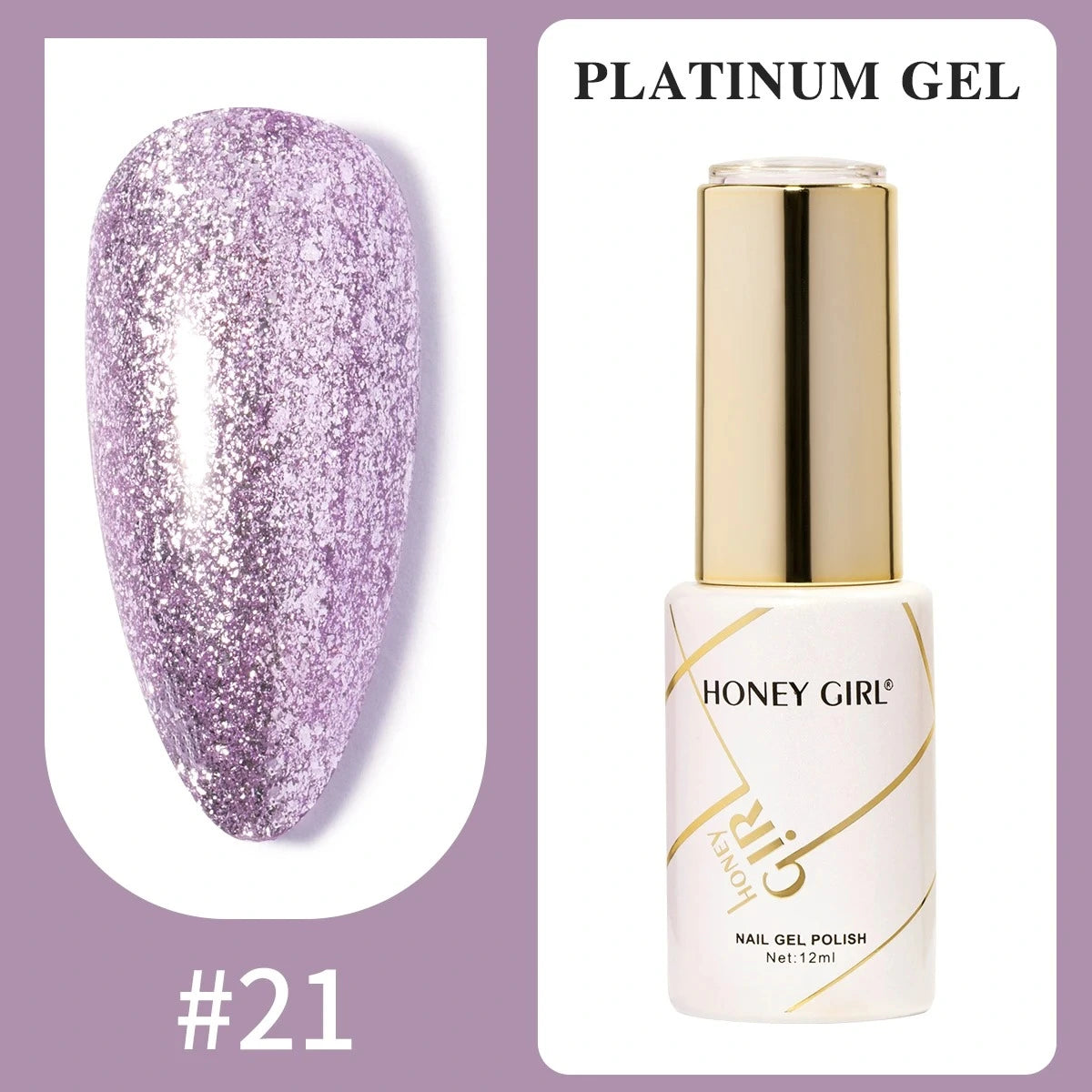 Honey Girl Platinum Shine Sett - 48 Glitter Farger - Shellac/Gelelakk