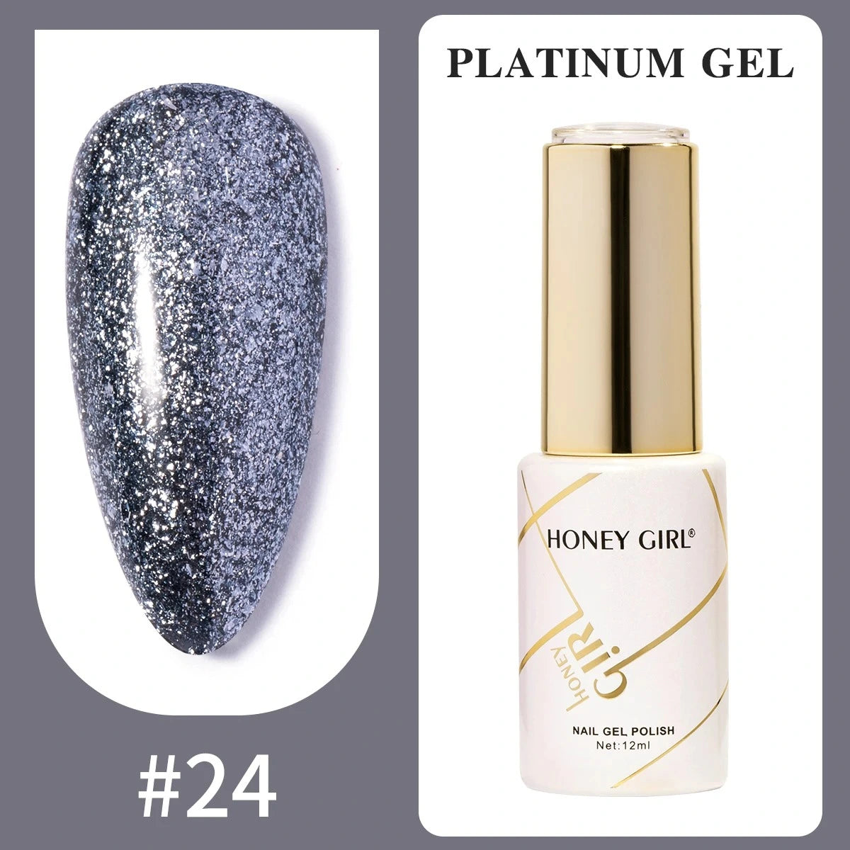 Honey Girl Platinum Shine Sett - 48 Glitter Farger - Shellac/Gelelakk