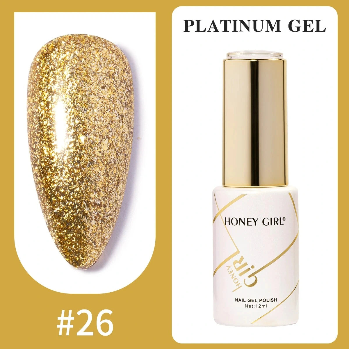 Honey Girl Platinum Shine Sett - 48 Glitter Farger - Shellac/Gelelakk