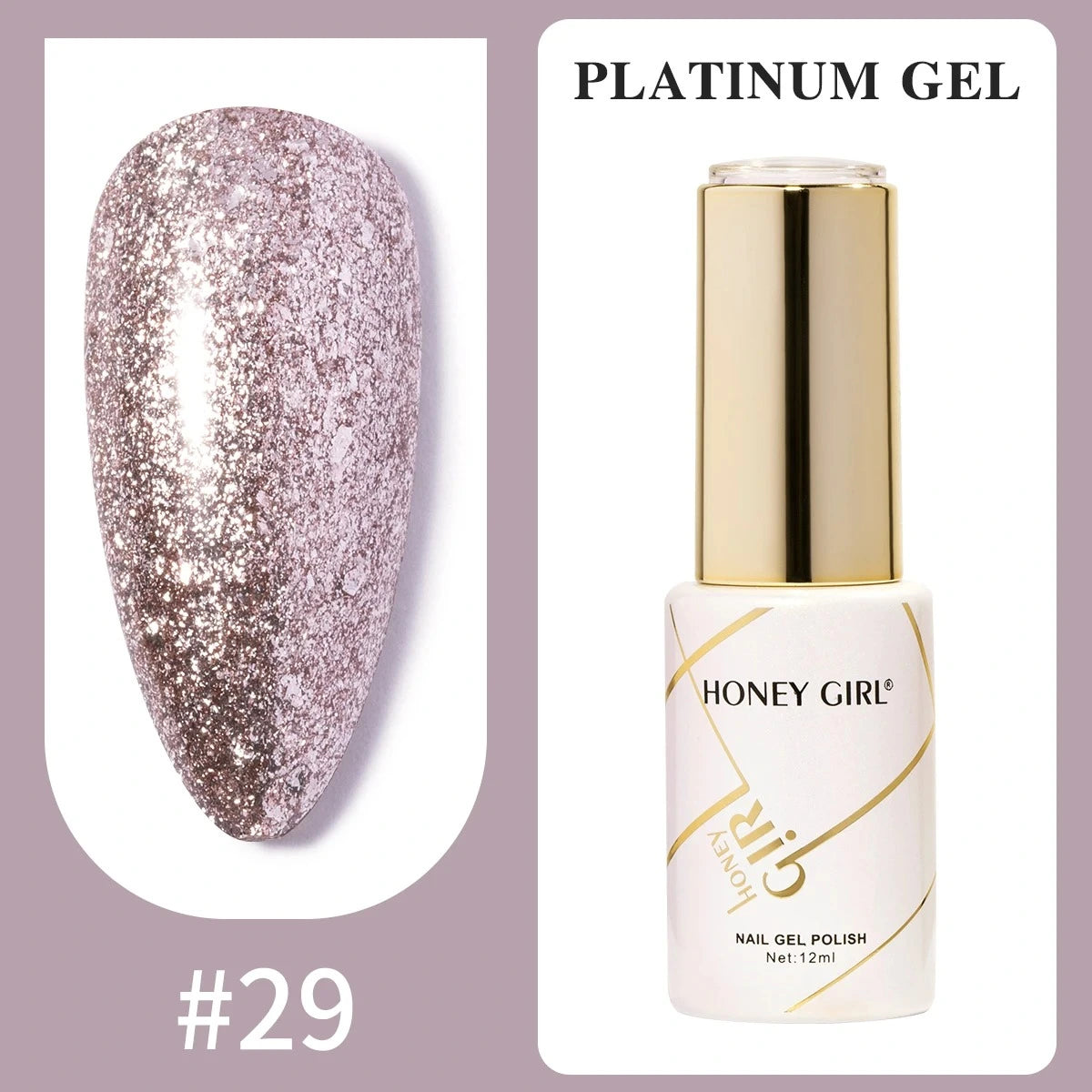 Honey Girl Platinum Shine Sett - 48 Glitter Farger - Shellac/Gelelakk