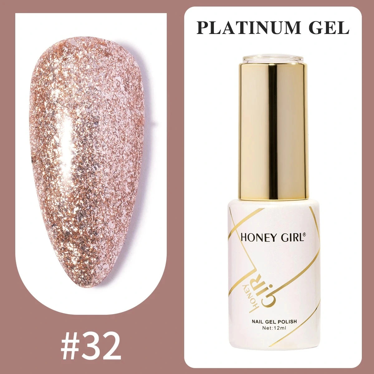 Honey Girl Platinum Shine Sett - 48 Glitter Farger - Shellac/Gelelakk