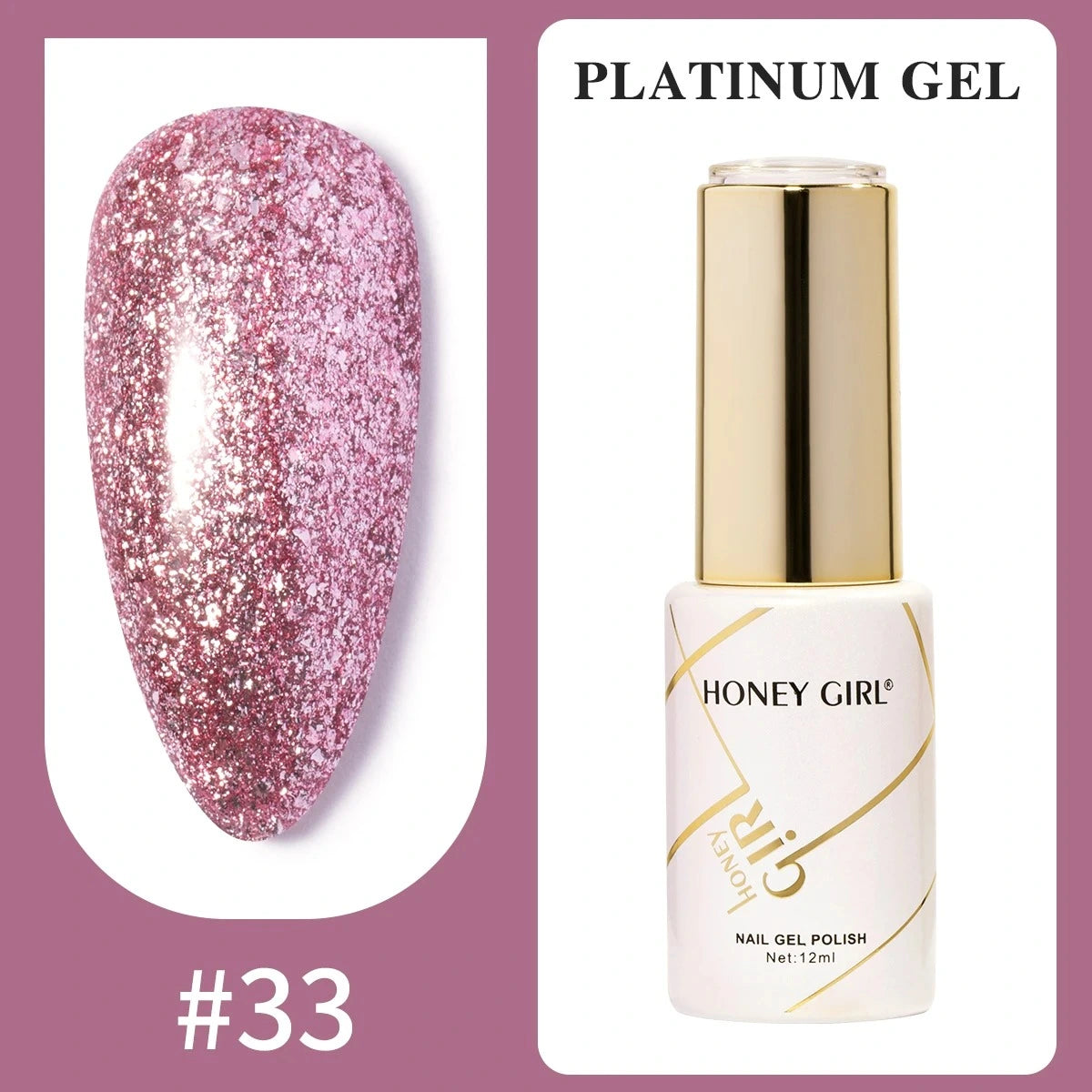 Honey Girl Platinum Shine Sett - 48 Glitter Farger - Shellac/Gelelakk
