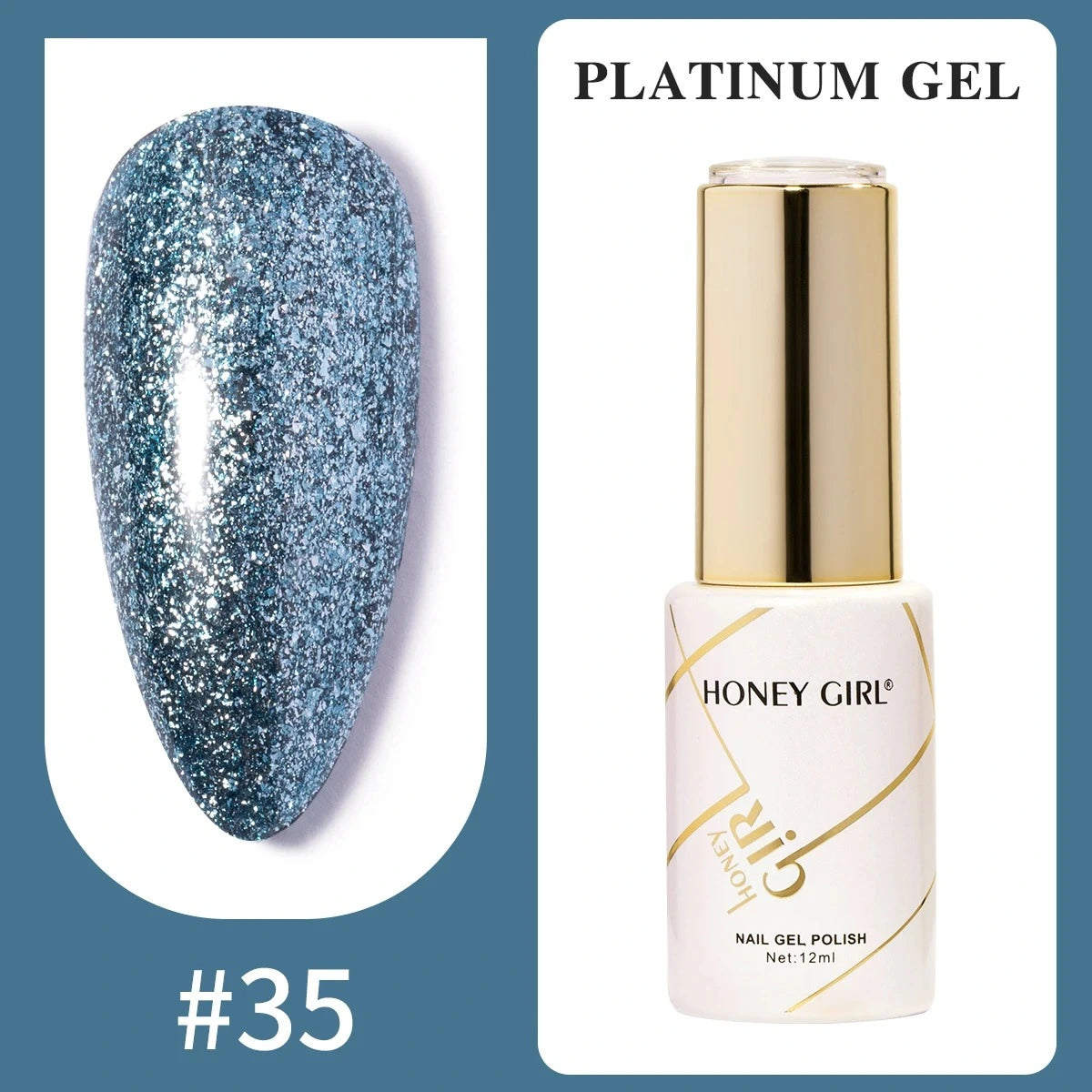 Honey Girl Platinum Shine Sett - 48 Glitter Farger - Shellac/Gelelakk