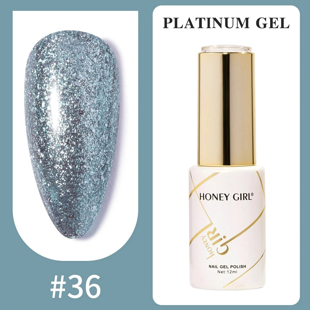 Honey Girl Platinum Shine Sett - 48 Glitter Farger - Shellac/Gelelakk