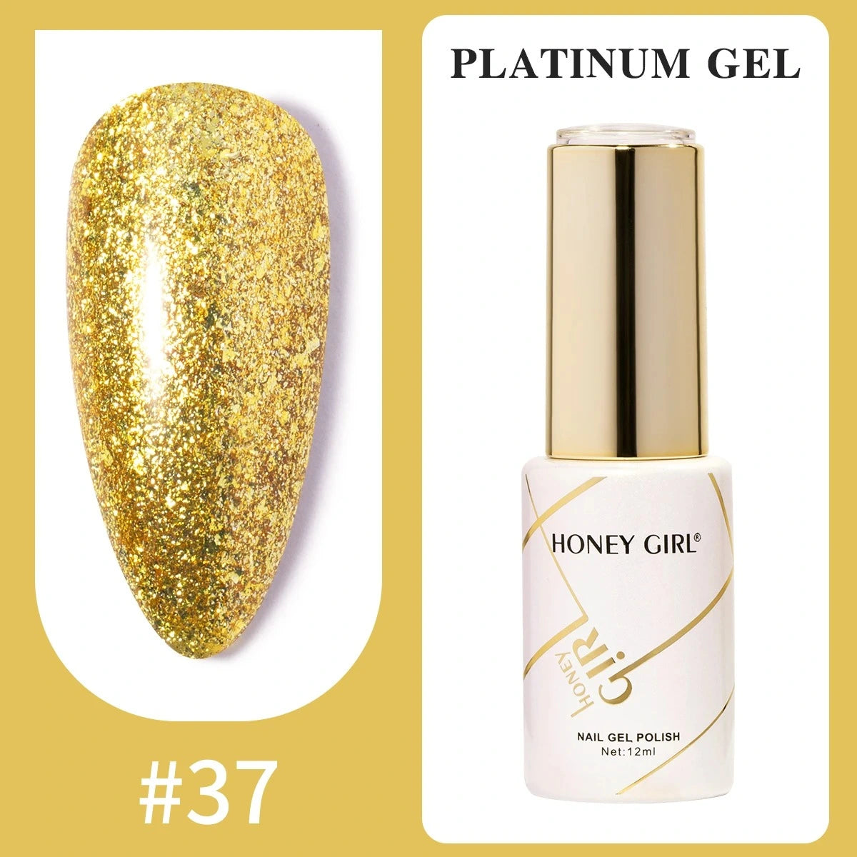 Honey Girl Platinum Shine Sett - 48 Glitter Farger - Shellac/Gelelakk