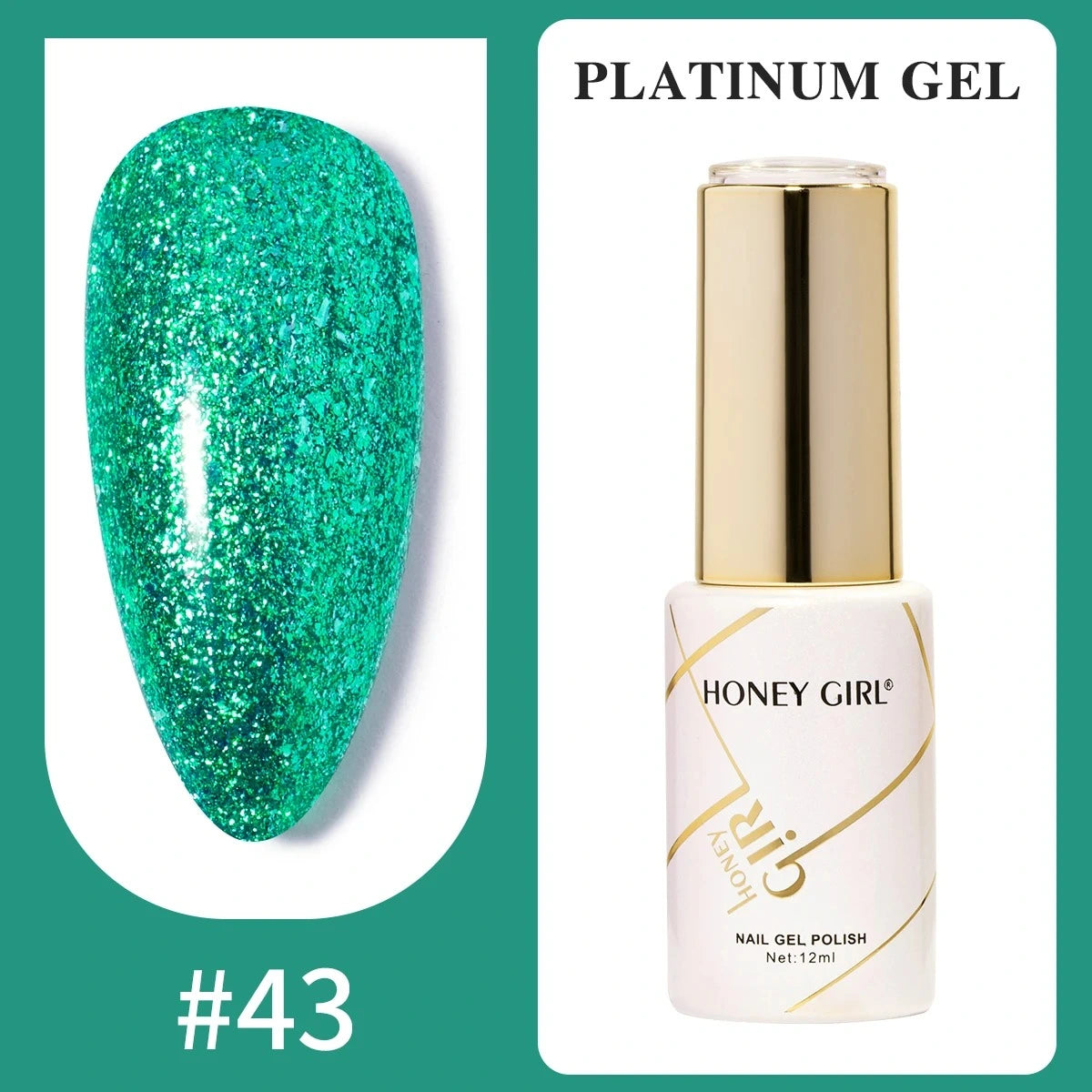 Honey Girl Platinum Shine Sett - 48 Glitter Farger - Shellac/Gelelakk