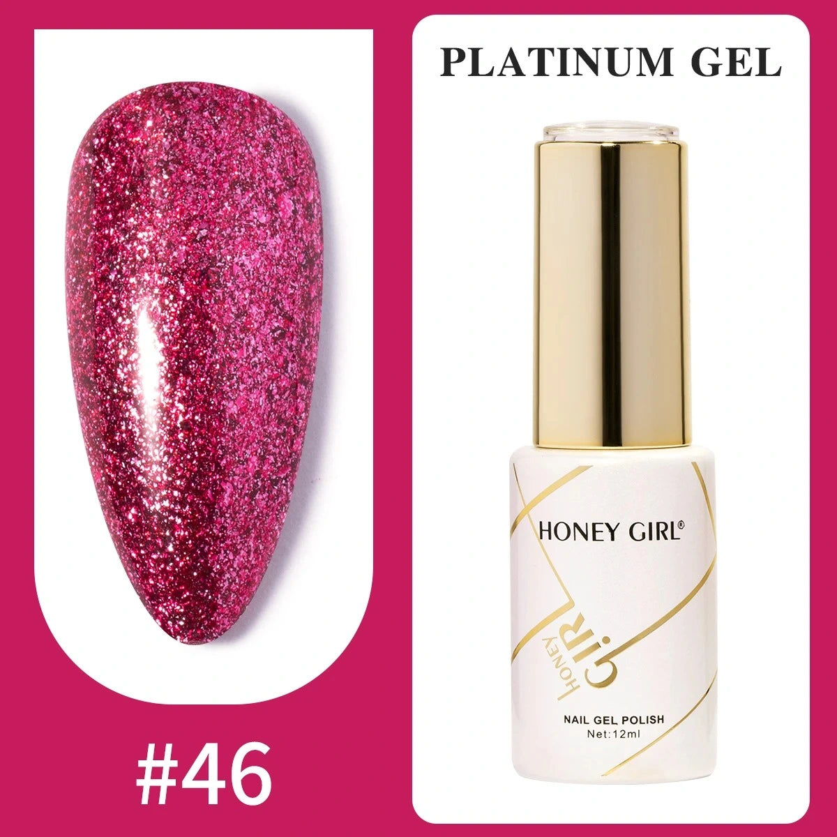 Honey Girl Platinum Shine Sett - 48 Glitter Farger - Shellac/Gelelakk