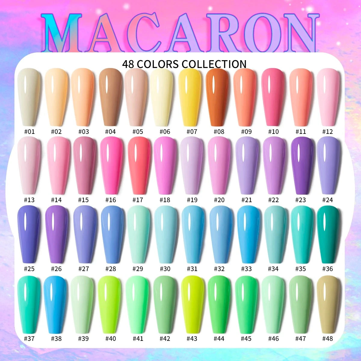 Honey Girl Summer Macaron Sett - 48 Lyse farger - Shellac/Gelelakk