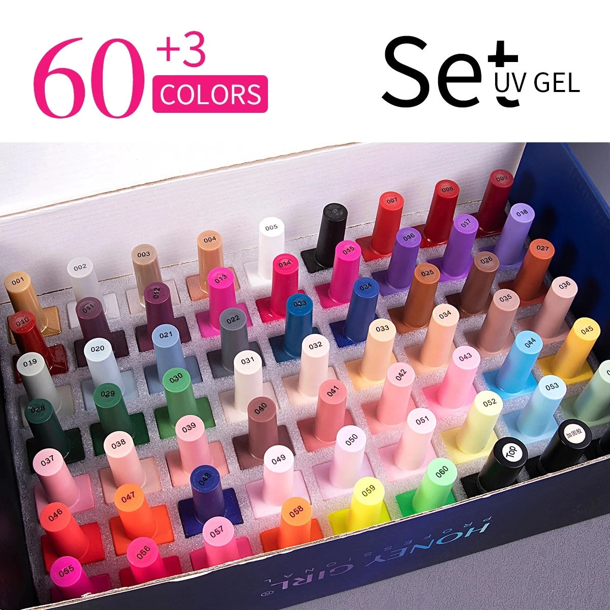 Honey Girl - 60 Farger - UV/LED Komplett Sett - Shellac/Gelelakk