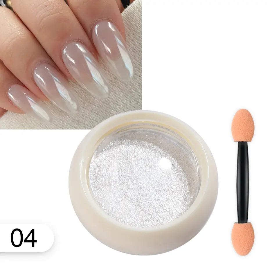 Nail Art - Aurora Måneskinn Krom pulver - Mirror serie 6 farger
