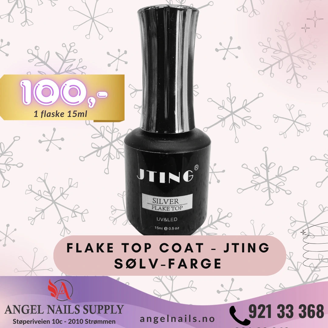Flake Top Coat – JTing Sølv – 15ml