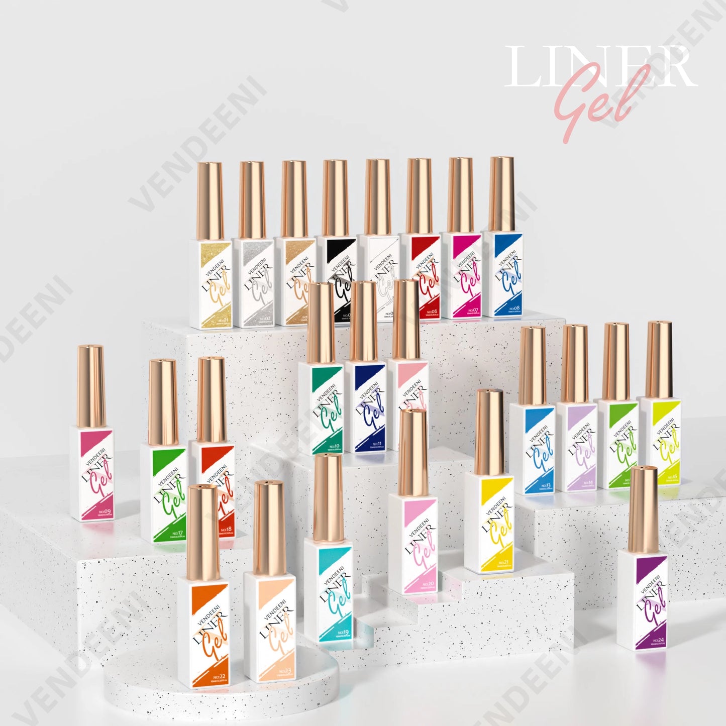 Liner Gel Art - UV Gelelakk/Shellac for design med tynn pensel - Vendeeni