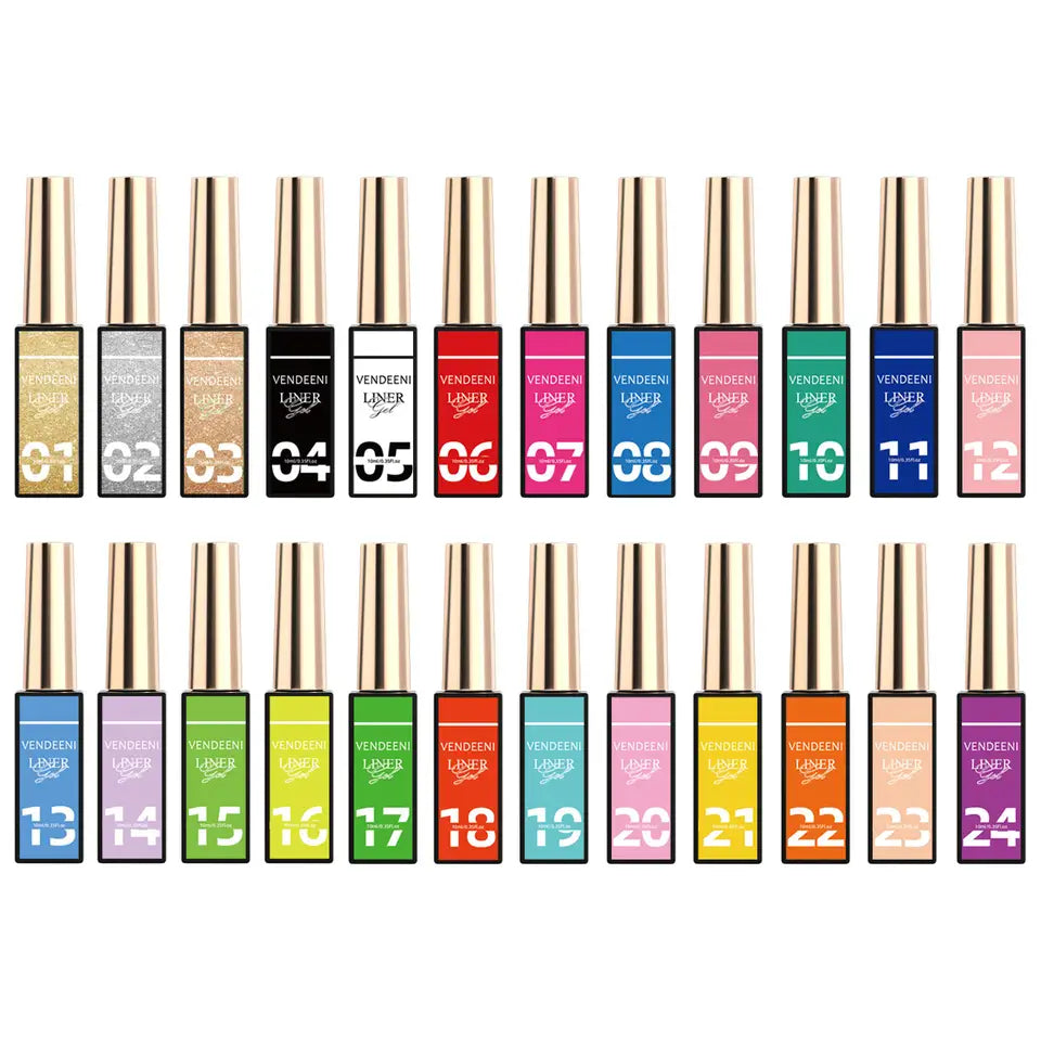 Liner Gel Art - UV Gelelakk/Shellac for design med tynn pensel - Vendeeni