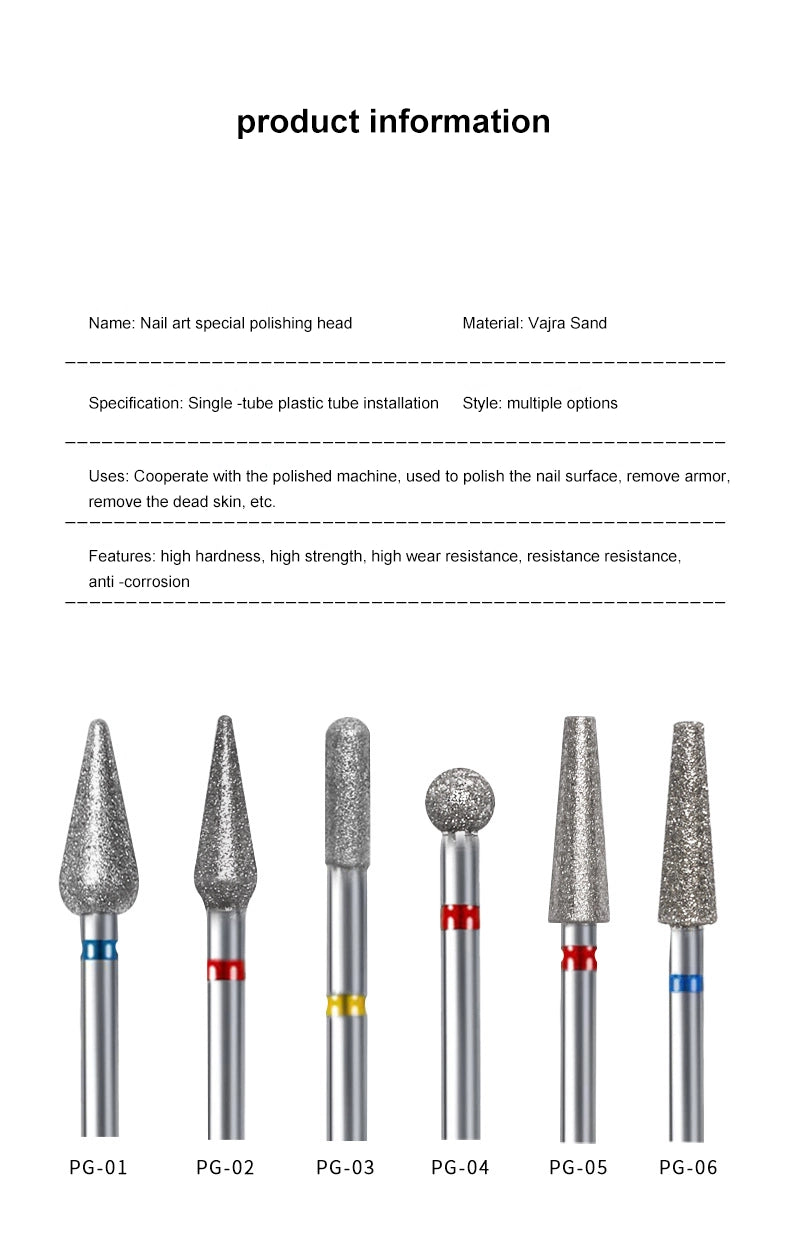 Slitesterk Diamant Drill Bit - Neglebåndspolering - PG02