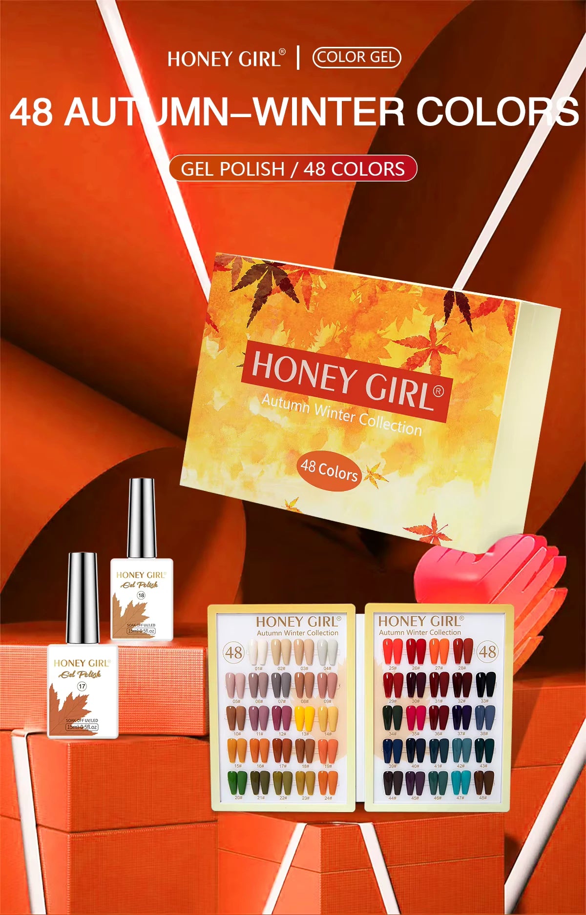 Honey Girl Autumn Winter Collection Set 48 Høstfarger - Shellac/Gelelakk