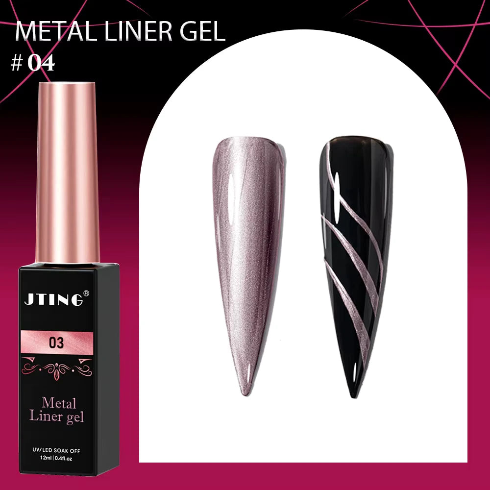 Liner Gel farger 12 serie Metal – Metallisk Nail Art Design