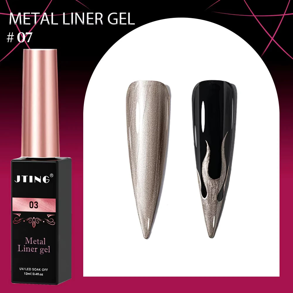 Liner Gel farger 12 serie Metal – Metallisk Nail Art Design