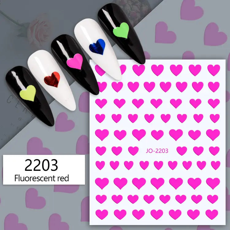 Populære 3D Hjerter - Negl stickers - Nail Art - 11 typer design