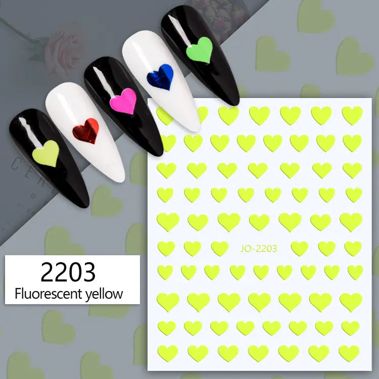 Populære 3D Hjerter - Negl stickers - Nail Art - 11 typer design