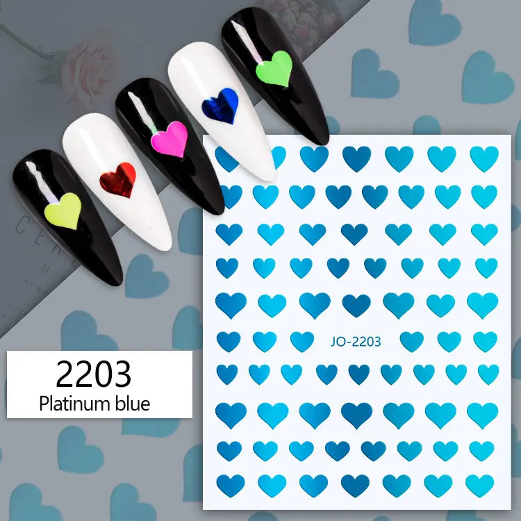 Populære 3D Hjerter - Negl stickers - Nail Art - 11 typer design