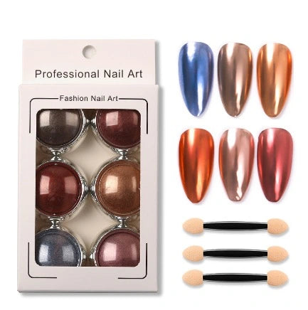 Krom Negl Pulver 6 farger sett - Nail Art