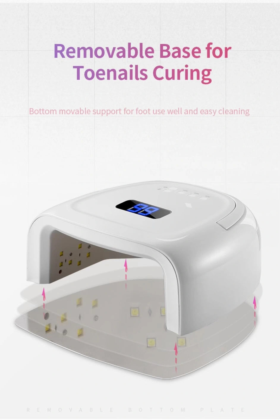 Negledesign Lampe - UV/LED Trådløs - Hvit - S20 - 60W