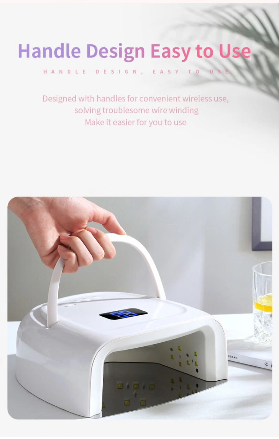 Negledesign Lampe - UV/LED Trådløs - Hvit - S20 - 60W