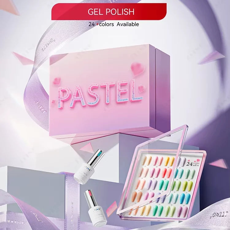 Shellac/Gel lakk - "Pastel" 24 Farger - Gel Polish kit