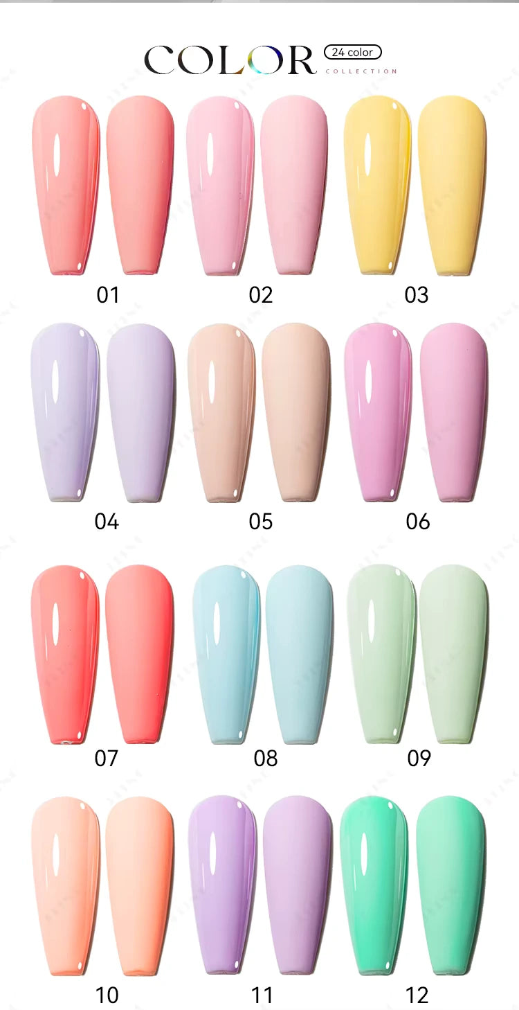 Shellac/Gel lakk - "Pastel" 24 Farger - Gel Polish kit