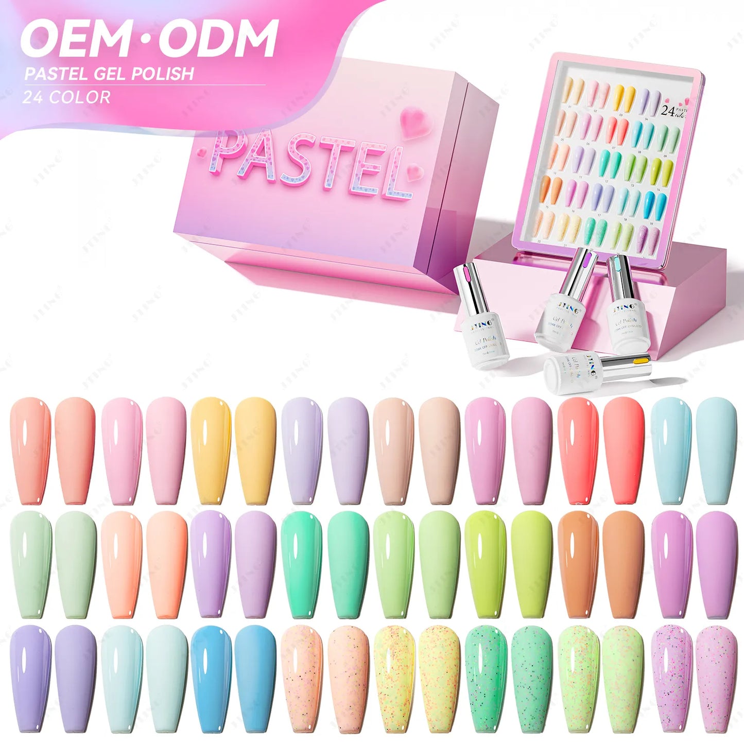 Shellac/Gel lakk - "Pastel" 24 Farger - Gel Polish kit
