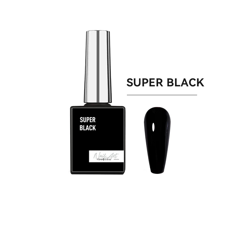 Super Black Gel - Gelelakk/Shellac - 15 ml - jTing