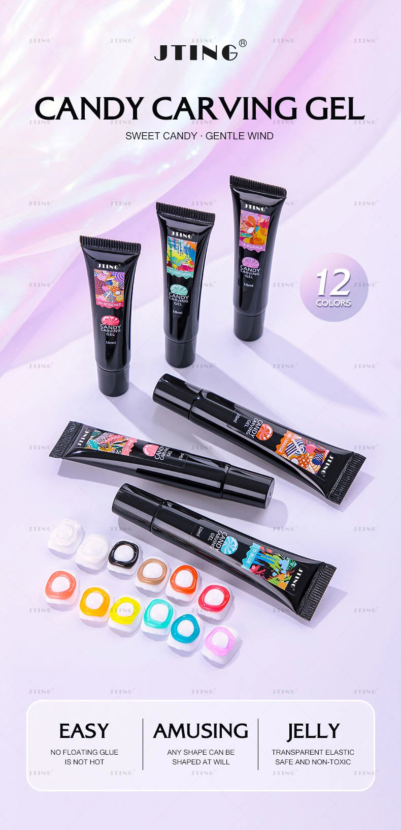 Candy 3D modellering soft gel - 12 farger