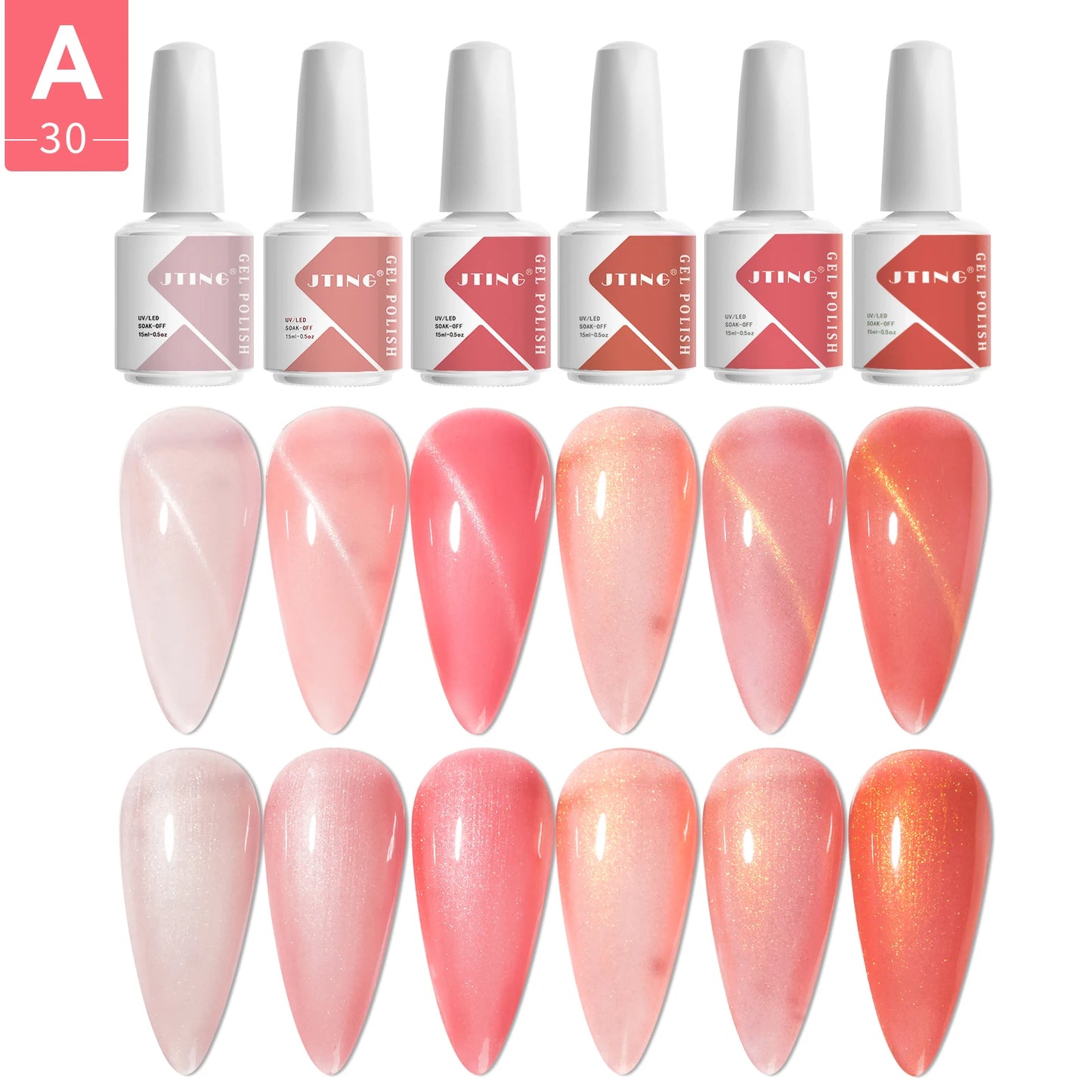 A30 Cat Eye 15ml - Gelelakk - 6 farger (Gloss/Frostet)