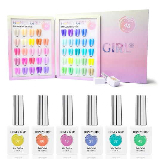 Honey Girl Summer Macaron Sett - 48 Lyse farger - Shellac/Gelelakk