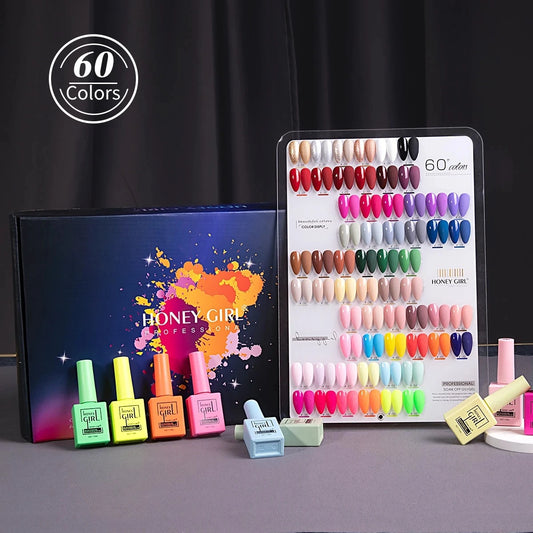 Honey Girl - 60 Farger - UV/LED Komplett Sett - Shellac/Gelelakk