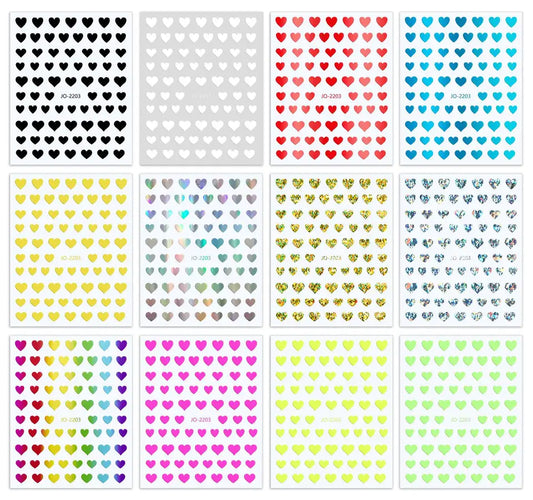 Populære 3D Hjerter - Negl stickers - Nail Art - 11 typer design