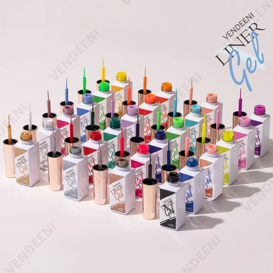 Liner Gel Art - UV Gelelakk/Shellac for design med tynn pensel - Vendeeni