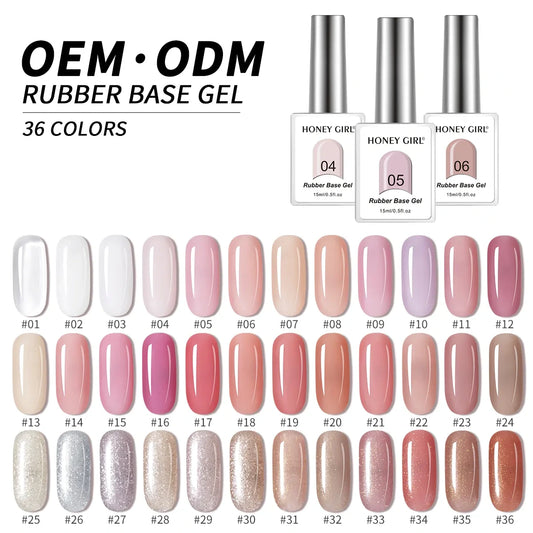 Honey Girl Rubber Base Gel 36 farger Sett - Shellac/Gelelakk